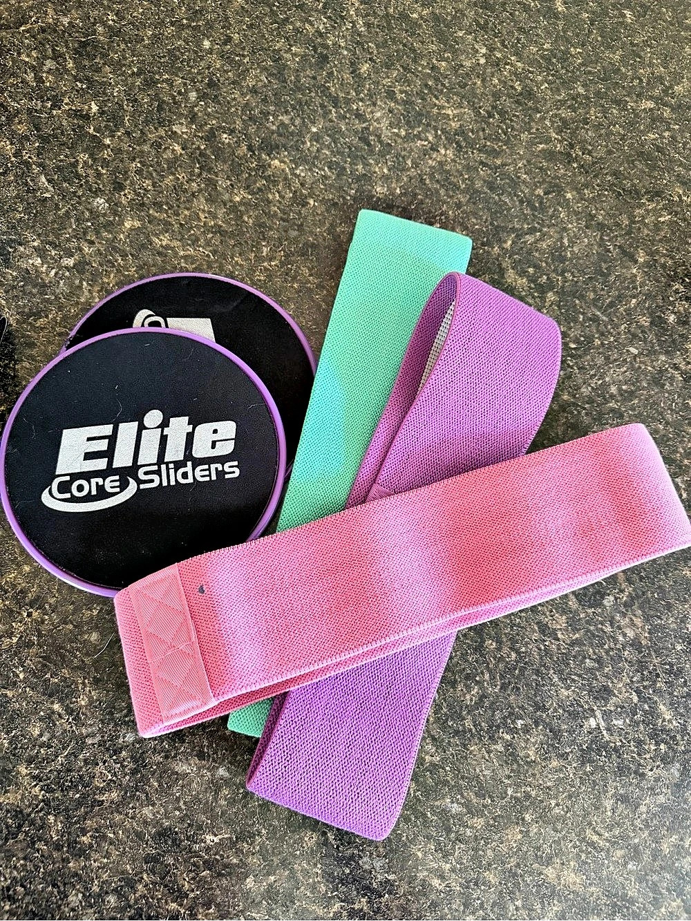 Elite Core Sliders Resistance Bands and Core Sliders in Pink & Purple